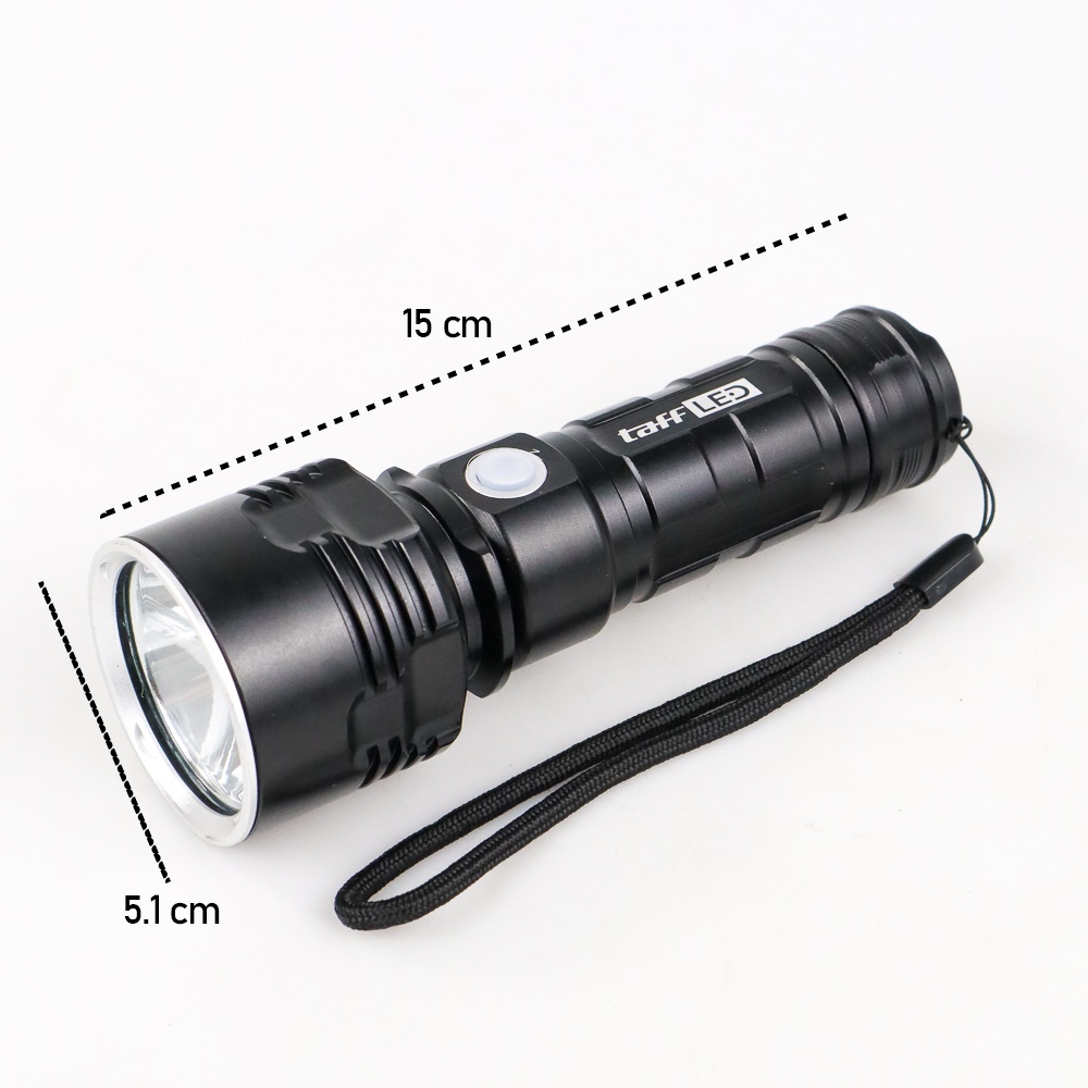 Senter LED USB Rechargeable P70 50W 1000 Lumens with 26650 Battery - XLMP70 - 7RFL1NBK Black