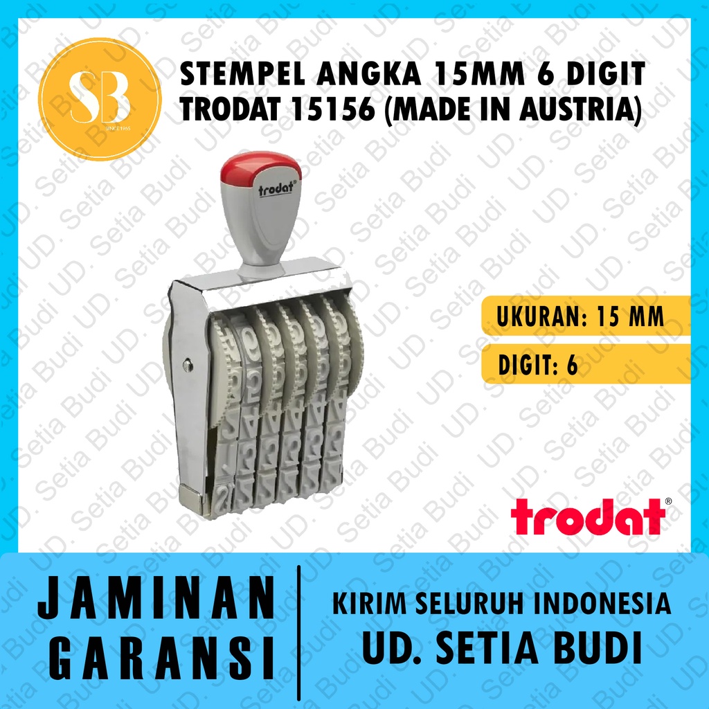 Stempel Angka 15mm 6 Digit Trodat 15156