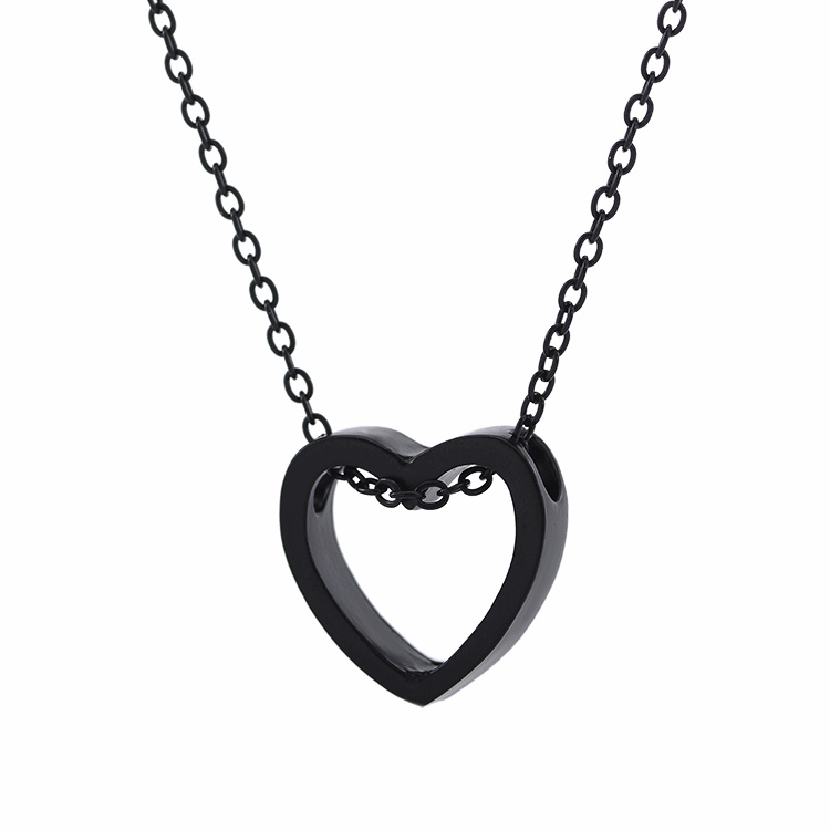 Kalung Bentuk Hati Model Hollow Bahan Stainless Steel Untuk Hadiah Valentine