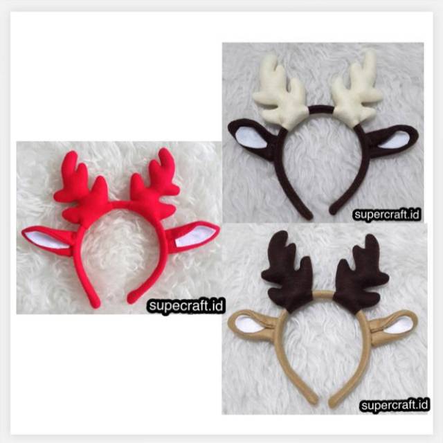 Bando Natal Karakter Rusa Deer Headband Rudolph the red noised reindeer christmas Topi natal