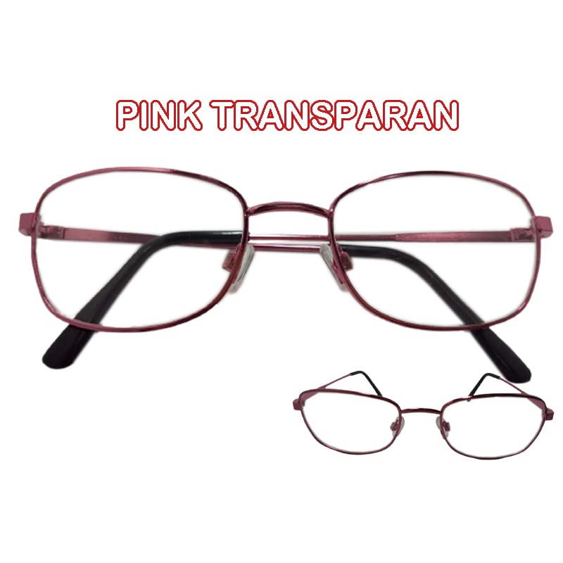 Kacamata Kotak Hitam - Kacamata Fashion Korean Style Sunglasses Pelindung Mata Anti Sinar UV Kacamata Wanita Pria Kaca mata Normal Kacamata Gaya Frame Metal