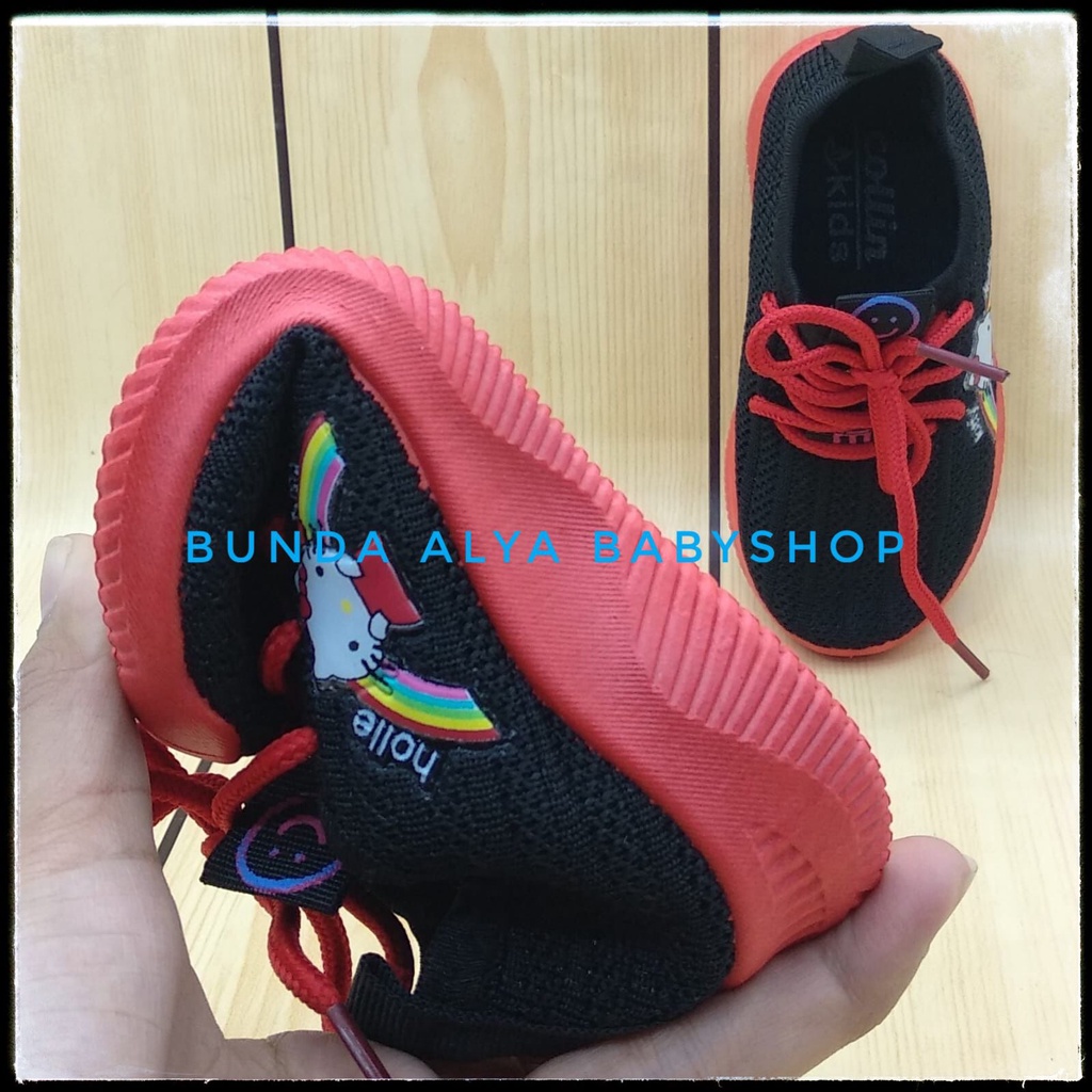 Sepatu Anak Perempuan Import Usia 2 3 4 Tahun HITAM Kartun Lucu Sepatu Anak Cewek Lentur Alas Karet Anti Licin SIze 22 -31