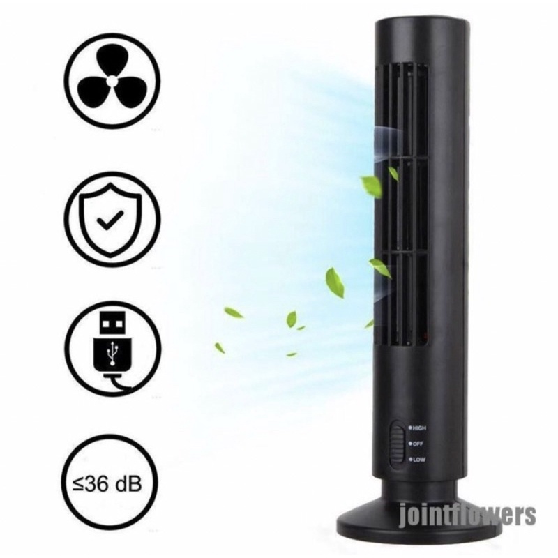 Mini Portable USB Cooling Air Conditioner Purifier Tower Bladeless Home Desk Fan JTT