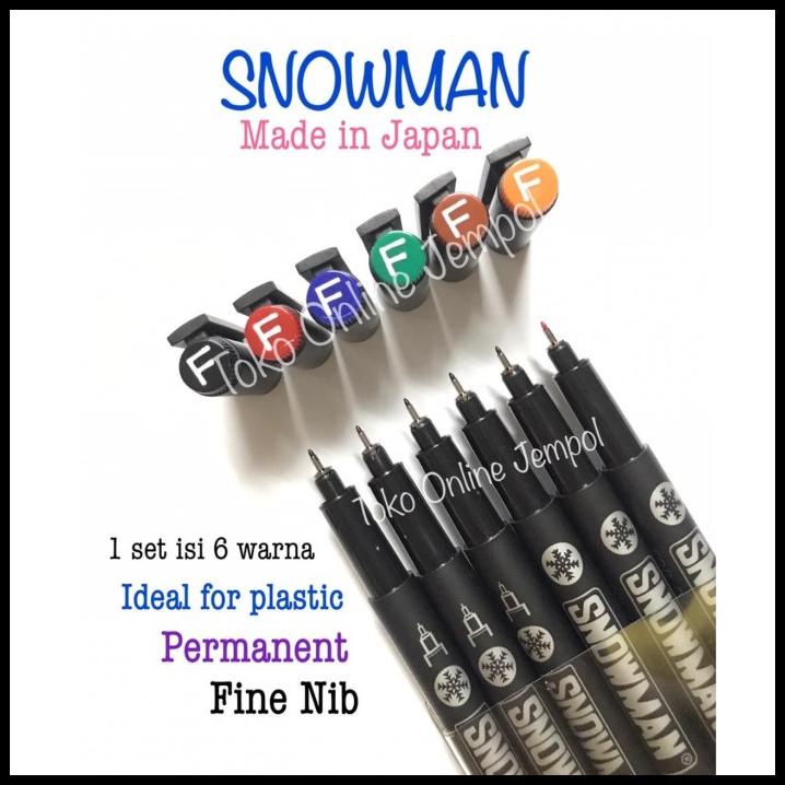 

Daisydooo | Isi 6 Warna Spidol Snowman Opf Fine Nib Marker Plastik Atk1021Sm