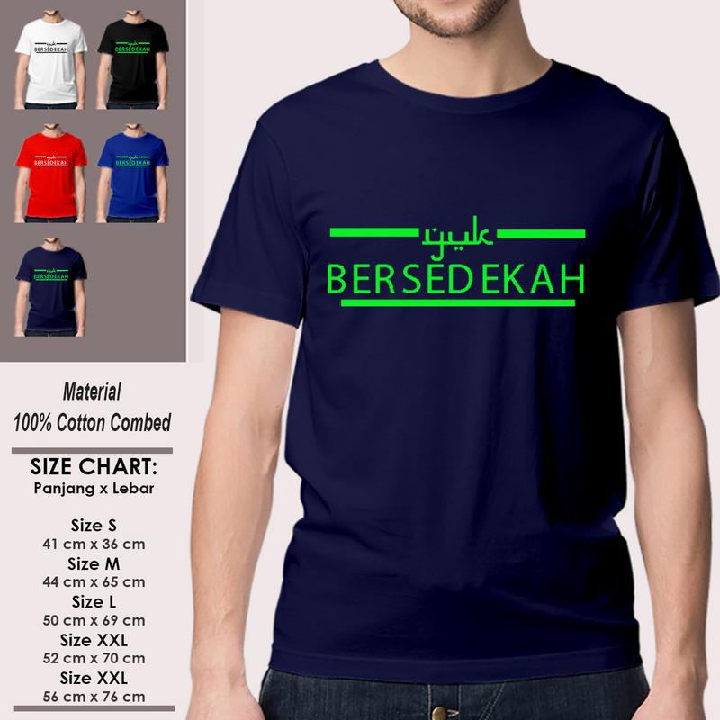 Kaos Dakwah Muslim Pria Lengan Pendek Keren SP-LSMSAK338 YUK BERSEDEKAH VERSI 1 Islami Kekinian-3