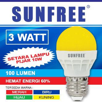  Lampu  Led  Warna Murah  Sunfree 3 watt by Hannochs 