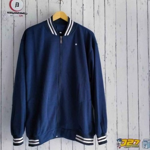 Jaket Baseball Polos Resleting Pria wanita | Bahan Tebal