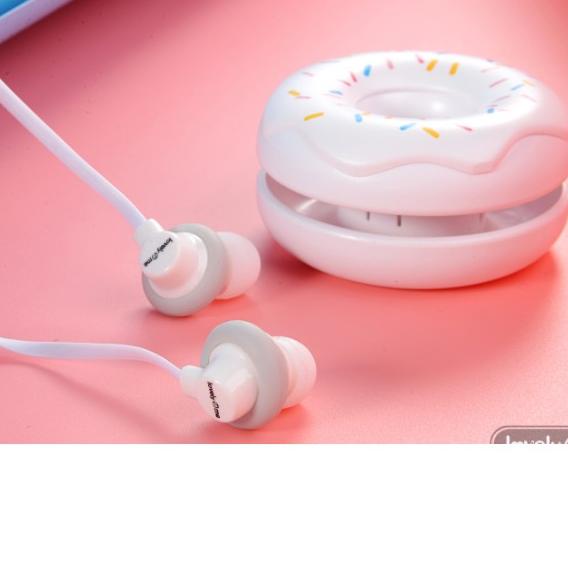 ⅎ [Q-17] Headset Earphone Motif DONUTS DONAT Lucu / Wadah Earphone Bentuk DONAT Imut / Wadah Headset