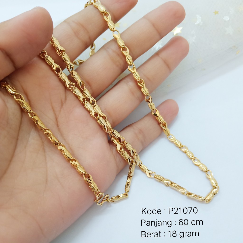 [BAYAR DITEMPAT] P21070 Kalung Ikan Dewasa Xuping Lapis Emas Anti Karat Pusat Xuping Jakarta