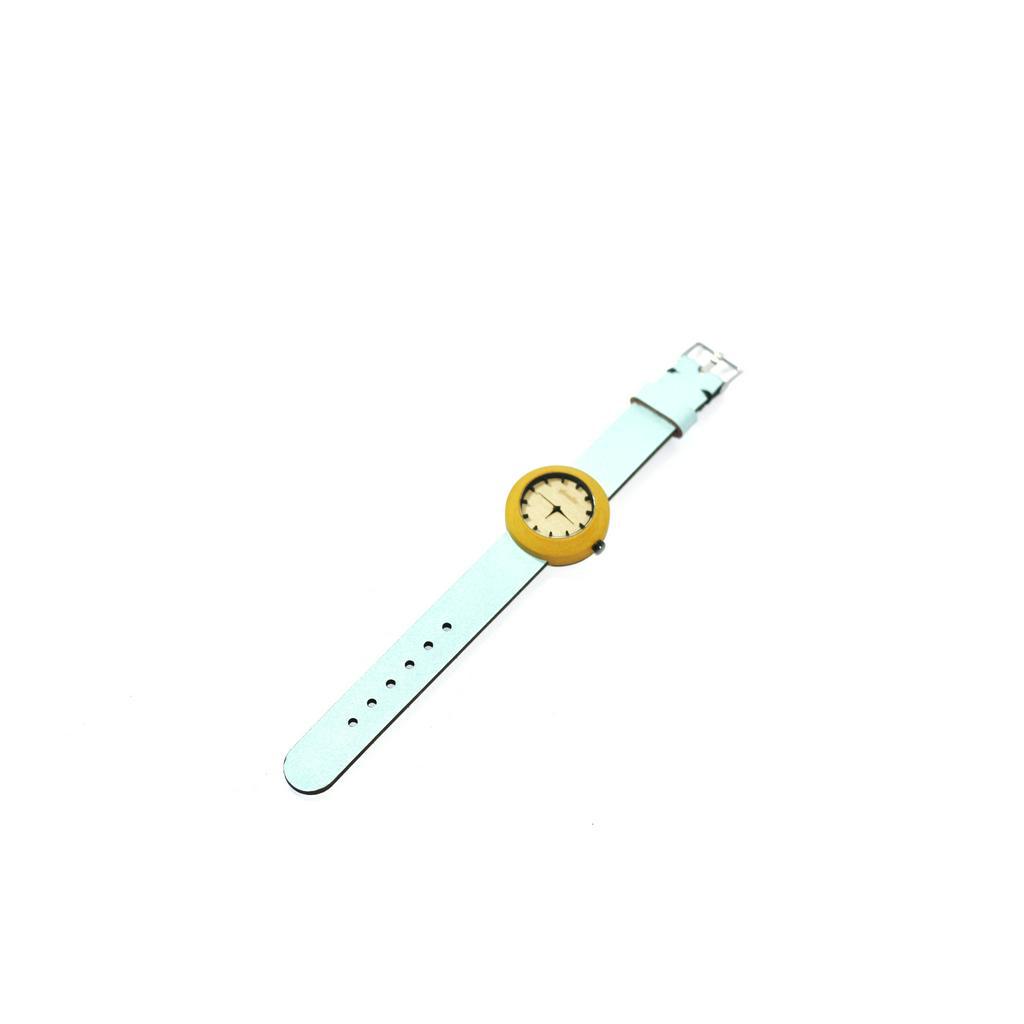 Karafuru jam tangan kayu nangka bazel pria / wanita / unisex strap kulit sapi