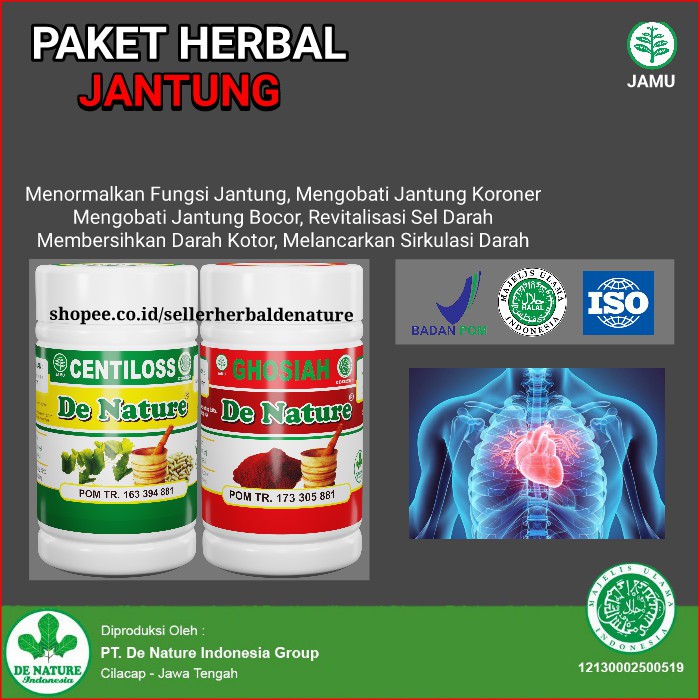 

De Nature - Obat Jantung Coroner,Jantung Koroner,Jantung Bocor,Lemah Jantung,Darah Tinggi Hypertensi