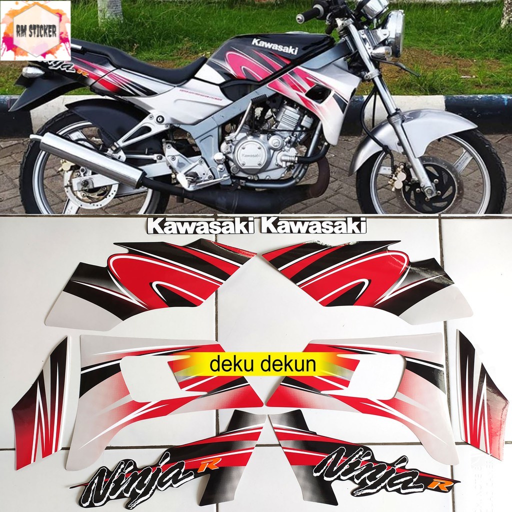 Stiker Striping Kawasaki Ninja R Kis Hitam 2002 Tahan Vernis