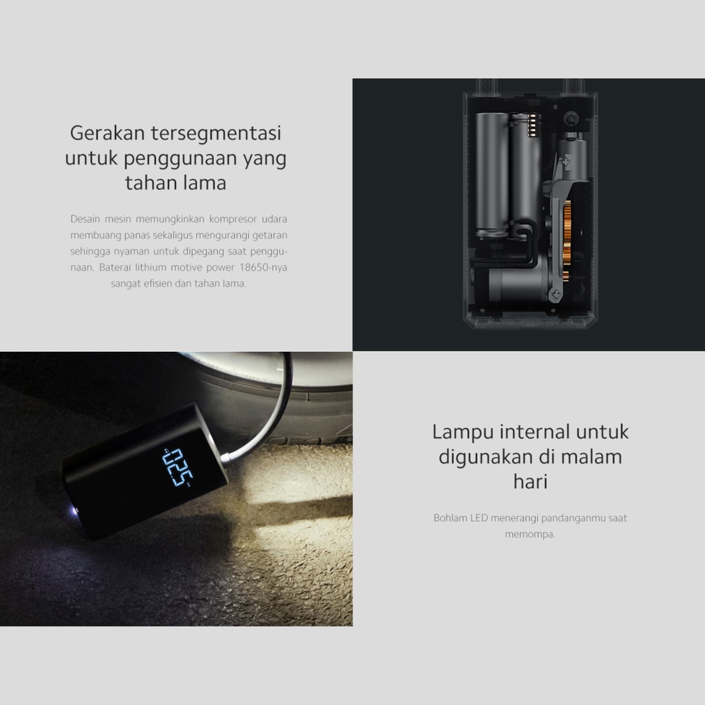 Xiaomi Pompa Mi Portable Electric Air Compressor 1S / Xiaomi Pompa Ban Elektrik 1S Portable Pompa Ban Motor Mobil Sepeda - Garansi Resmi TAM / Pompa Xiaomi