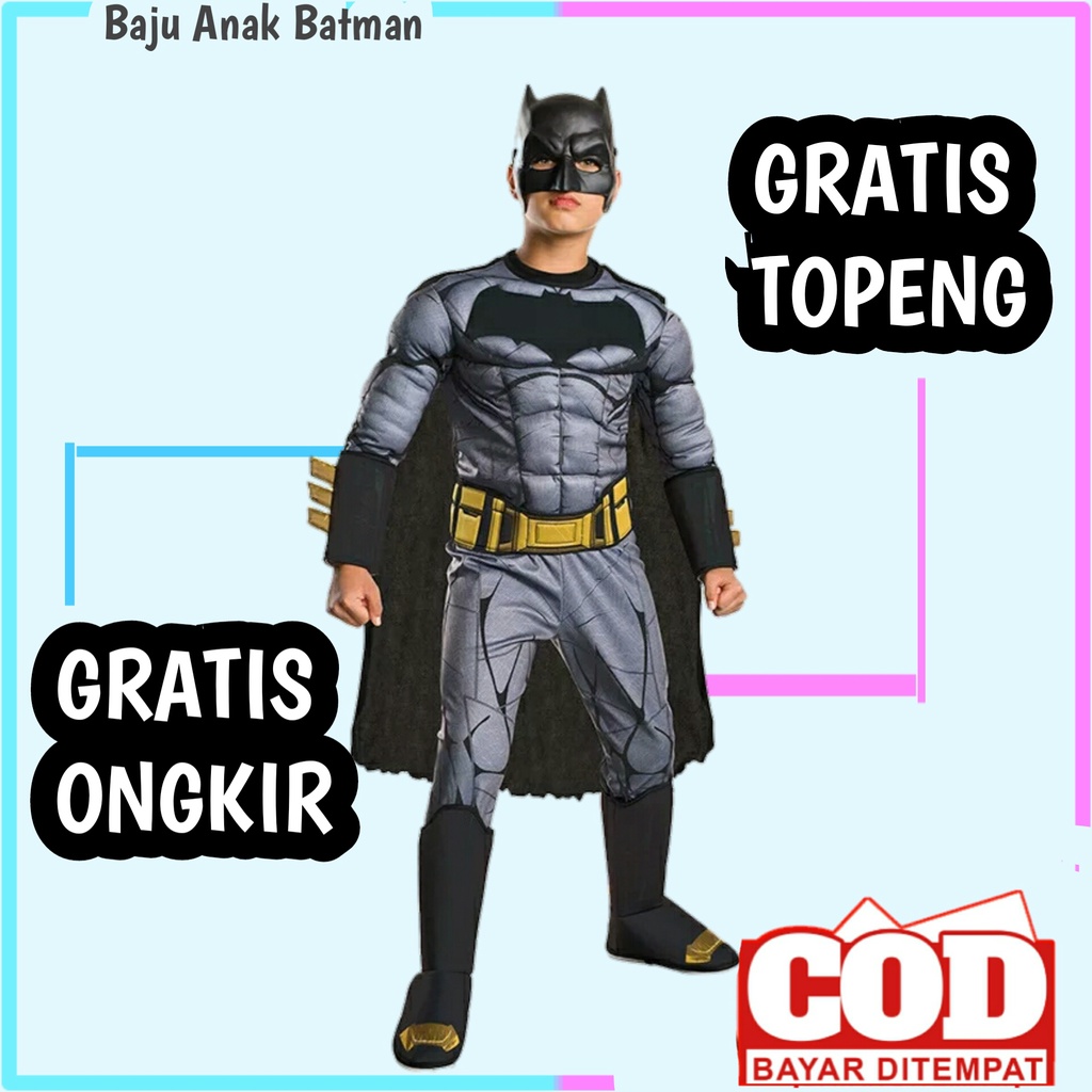 baju Batmen anak dan topeng