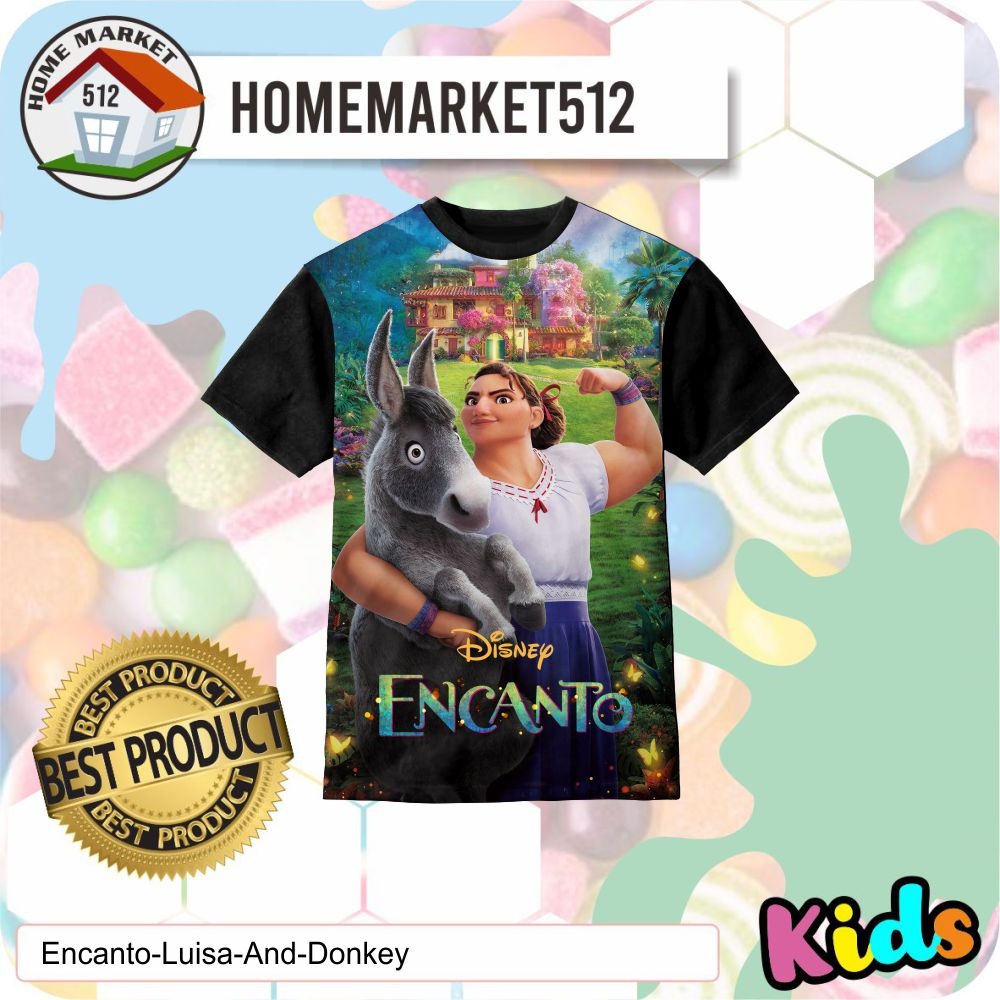 Kaos Anak Encanto Luisa And Donkey Kaos Anak Laki-Laki Dan Perempuan | HOMEMARKET512-0