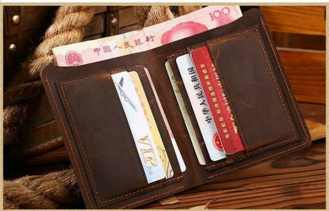 Cowather Dompet Kulit Pria Vintage Genuine Leather