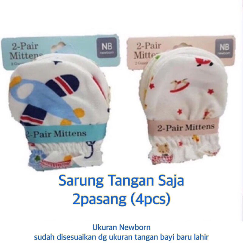 4pcs (2pasang) Sarung tangan bayi / Mitten isi 2pasang