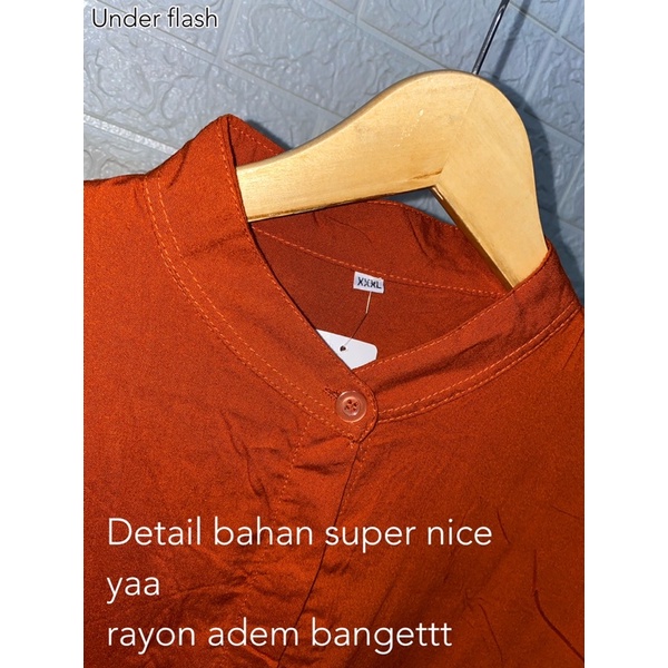 MAUDY SHIRT KEMEJA RAYON POLOS BASIC KANCING DEPAN OVERSIZED KERJA BUSUI MURAH GROSIR MODELLANO