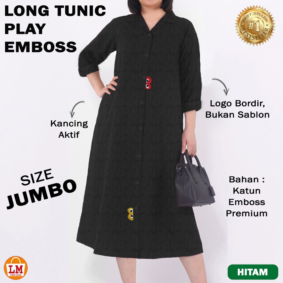 TERMURAH TERLARIS Baju Atasan Tunik Wanita LONG TUNIC Tunik Motif Lucu Bahan Katun Emboss Premium Ukuran XL XXL LMS 14559 14562