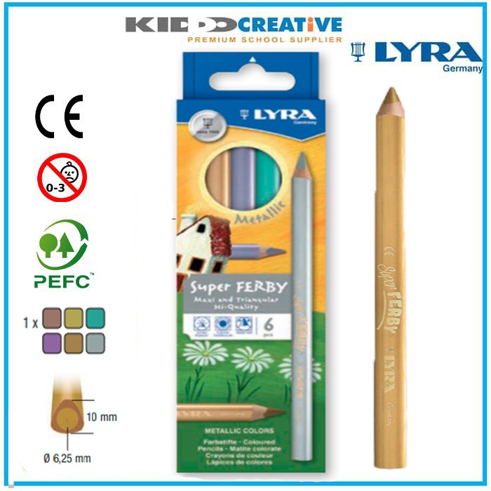 

LYRA SUPER FERBY COLOUR PENCIL 6 METAL