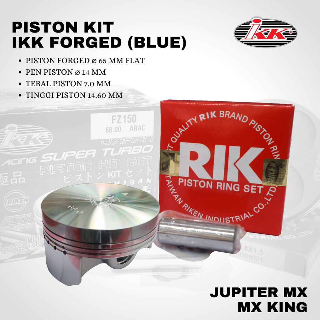 Piston FORGED IKK mx mx king 65 pin 14 FLAT BLUE