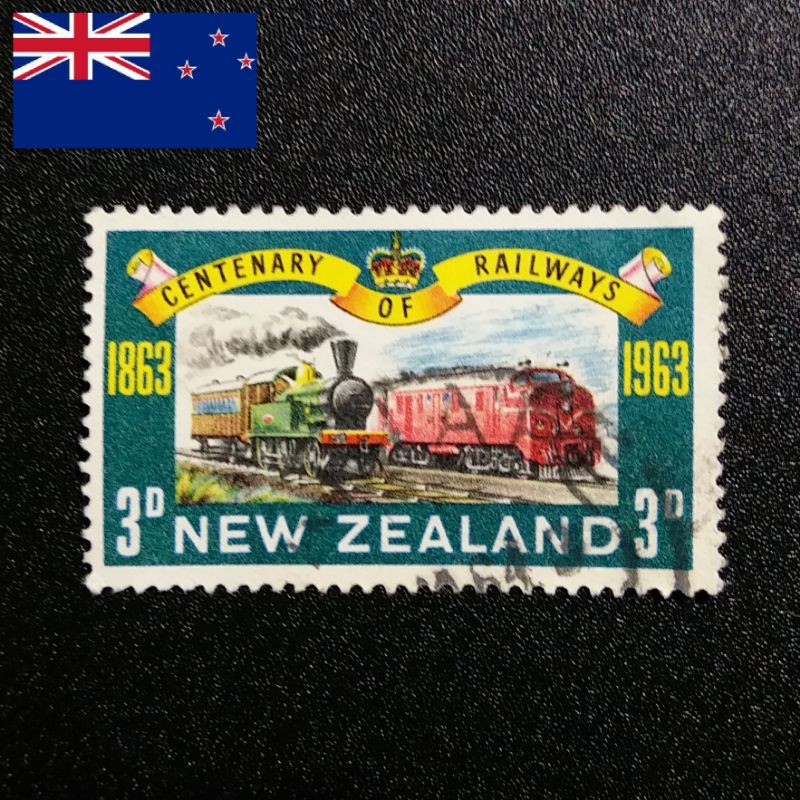 

Prangko THE 100th ANNIVERSARY OF THE NEW ZEALAND RAILWAY 3d Tahun 1963