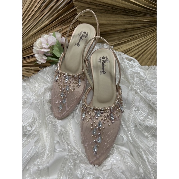 Rafaizoutfit sepatu sintya rosegold tali sepatu wanita heels tinggi 5cm kaca