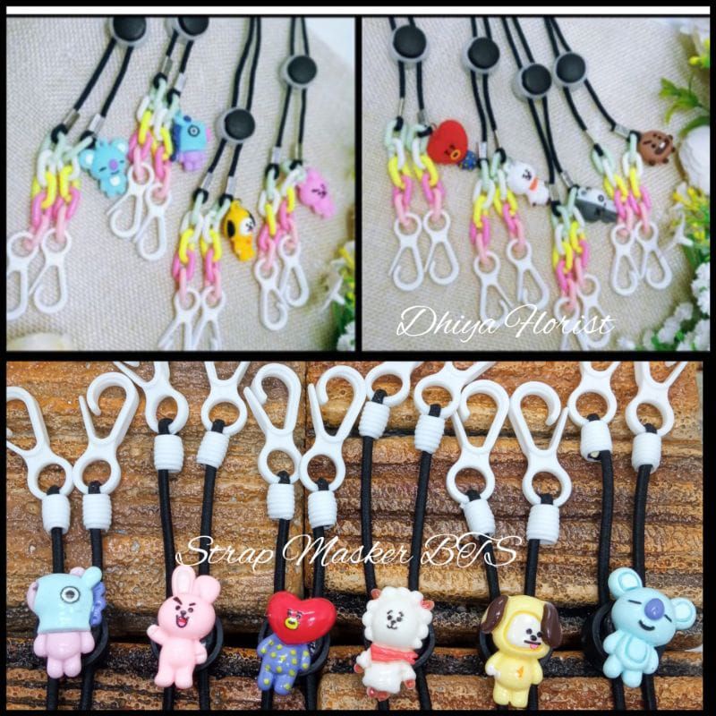 Strap Masker Anak Karakter Charm BTS  Kalung Masker Tali Masker Lanyard Starp Mask