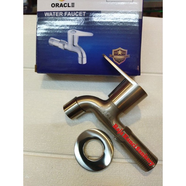 Kran Tembok Hitam Oracle/Kran Taman Hitam/Kran Tembok Engkol Papan Stainless Tebal/Kran Tembok Oracle Stainless