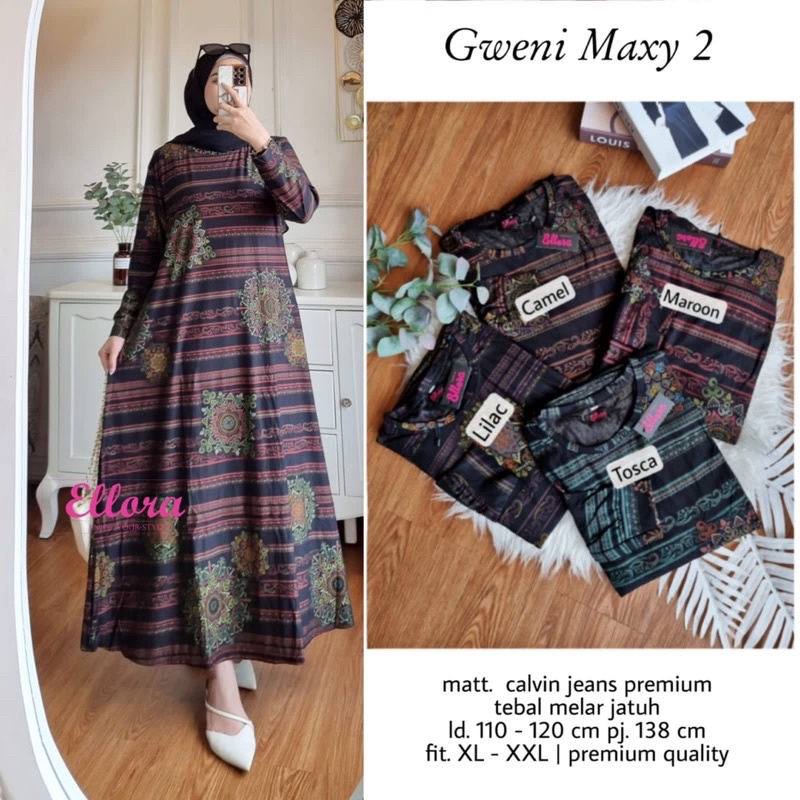 GAMIS CALVIN JEANS MOTIF BATIK GWENI MAXY 2 BY ELLORA