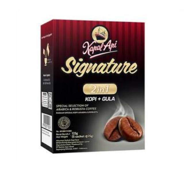 

Kopi Bubuk Kapal Api Signature 2 in 1 isi 5 sachet