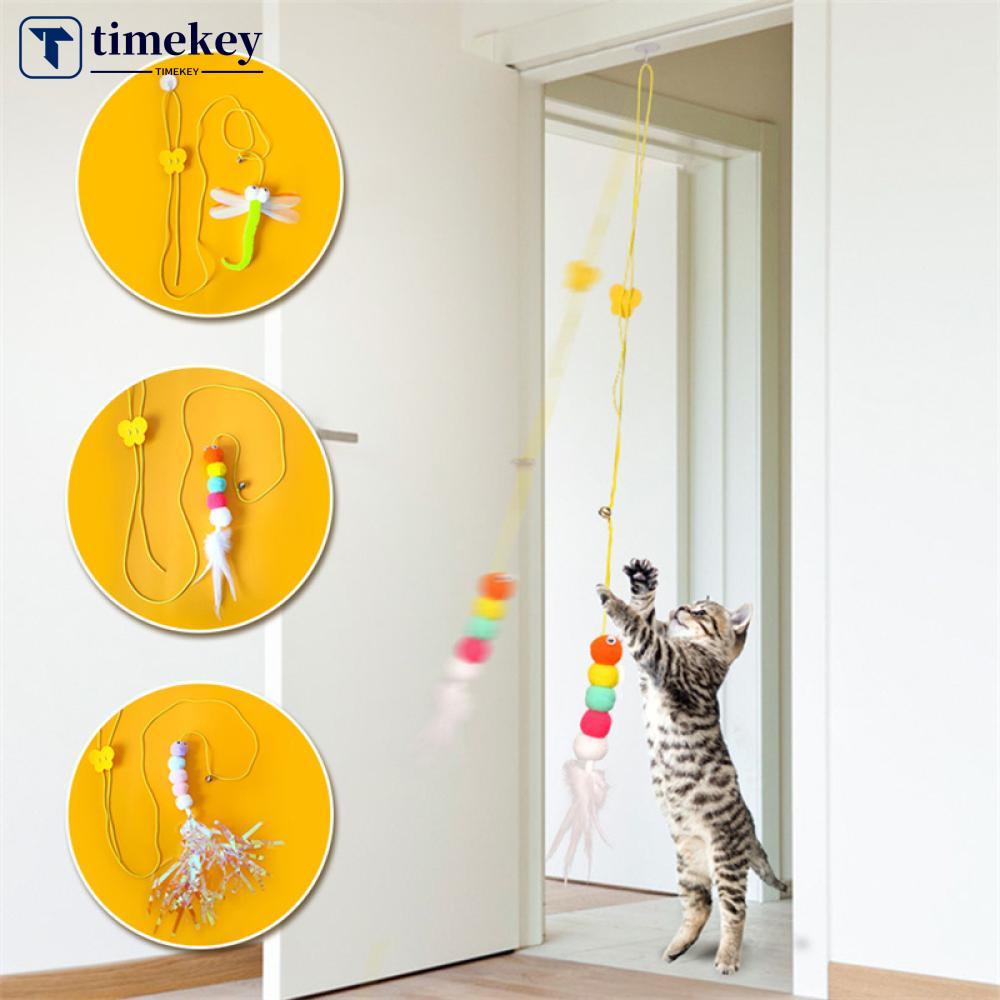 Timekey Mainan Interaktif Penggoda Kucing Peliharaan Desain Burung Simulasi Lucu Imut Multi Warna P2Y9