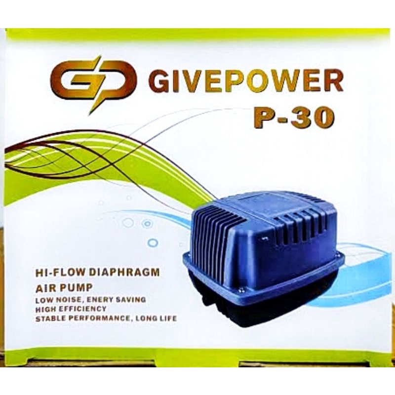 POMPA UDARA AERATOR KOLAM KOI GIVEPOWER P30 ORIGINAL LOW WATT 8 LOBANG