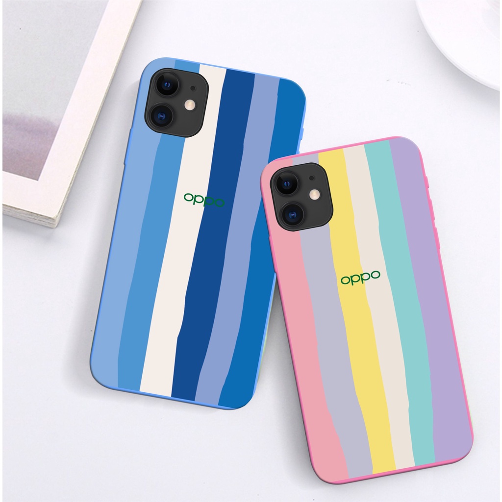 Case Oppo F1 F1S F3 F5 F7 F11 Plus Candy Rainbow