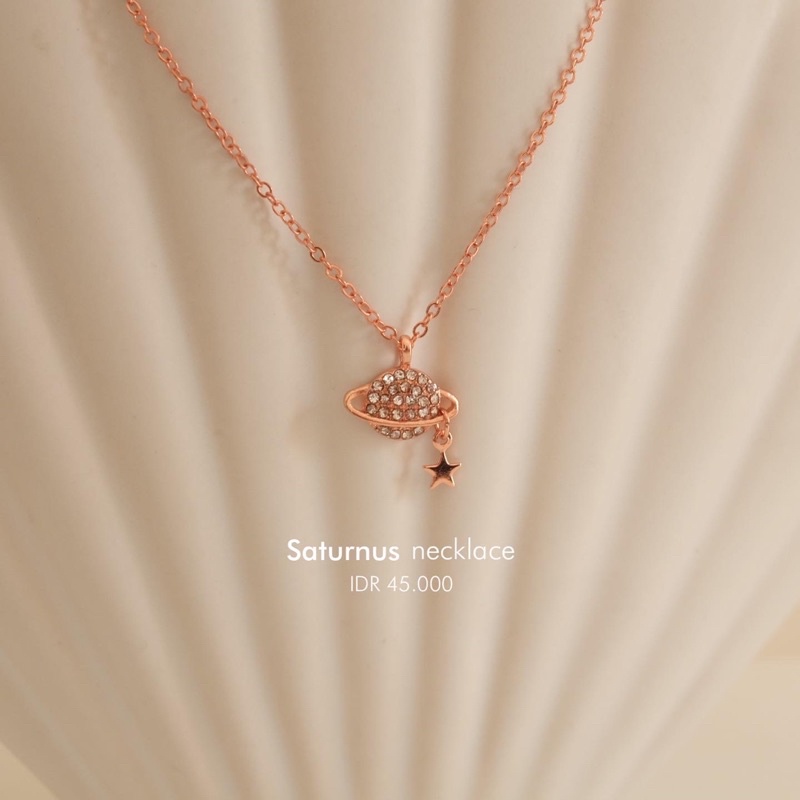 Ark.co - Saturnus Rosegold necklace kalung planet