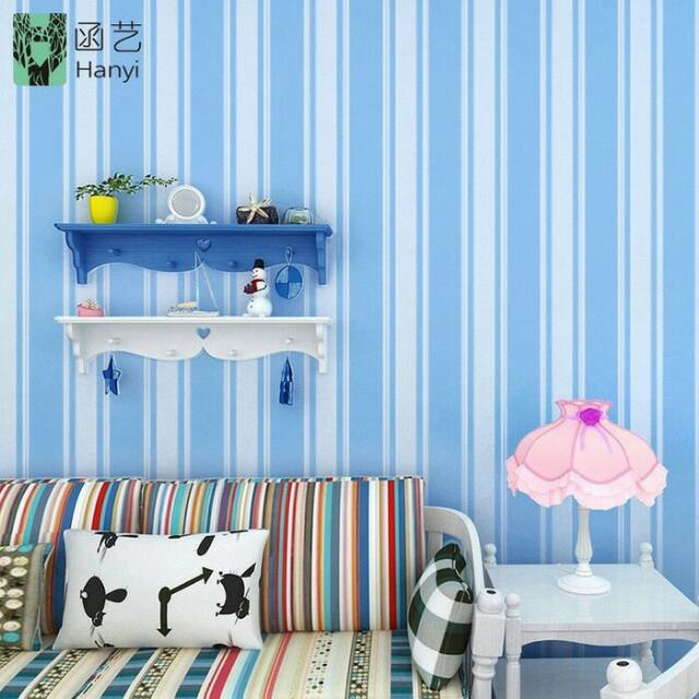 Wallpaper stiker dinding  salur biru  Shopee Indonesia