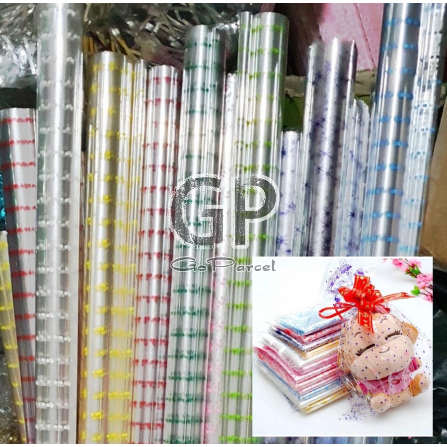 ( 5 Lembar ) PLASTIK PARCEL / LEMBARAN PARSEL OPP MOTIF / BINGKISAN / PLASTIC SOUVENIR / HANTARAN SUVENIR