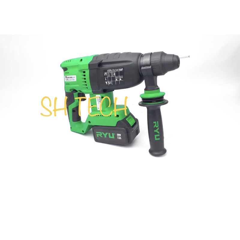 RYU RCRH 26 RCRH26 CORDLESS ROTARY HAMMER MESIN BOR BOBOK 3 MODE BATERAI