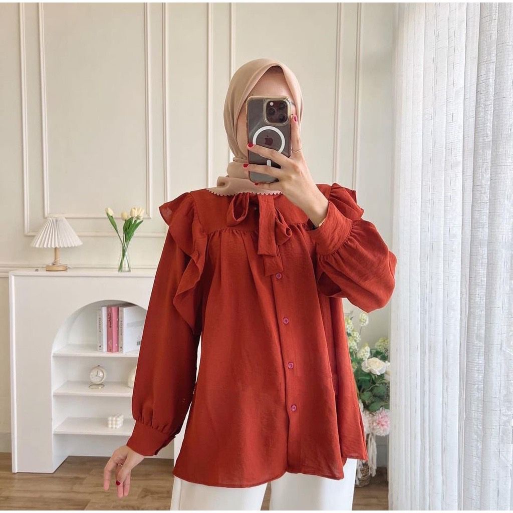 (MGA) BLOUSE BASANTI KEMEJA TALI AIRFLOW ATASAN WANITA