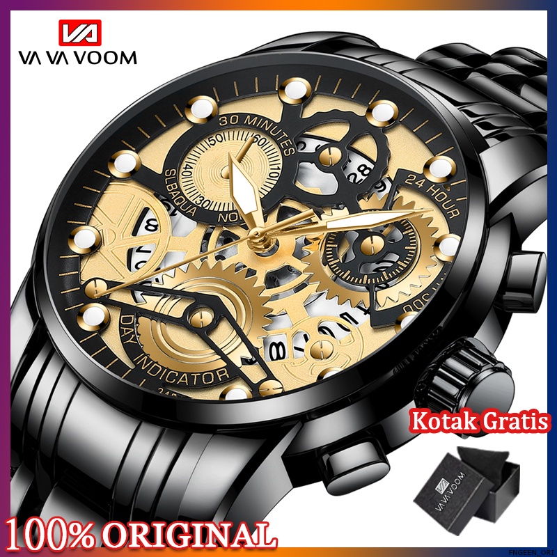 Jam Tangan Pria Kronograf Luxury Sport VA VA VOOM Quartz Business Waterproof Casual Watch 2451 FNGEE