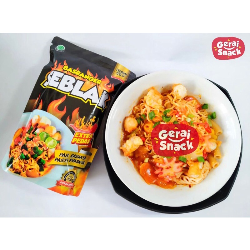 Seblak Instant Basranger Extra Pedas Daun Jeruk Porsi Banyak (200gr)