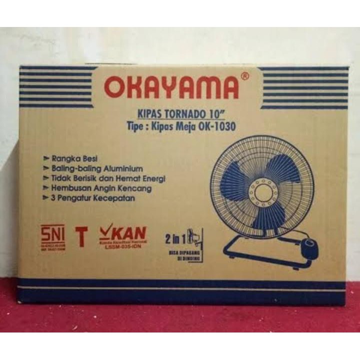 Okayama OK-1030 Kipas Angin Meja dan dinding Tornado 2in1 2 fungsi PROMO