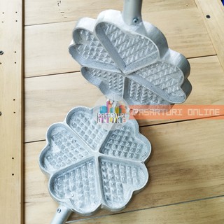CETAKAN KUE WAFEL HATI  Tebal / Egg Waffle / Wafle Maker Besar isi 5 lubang