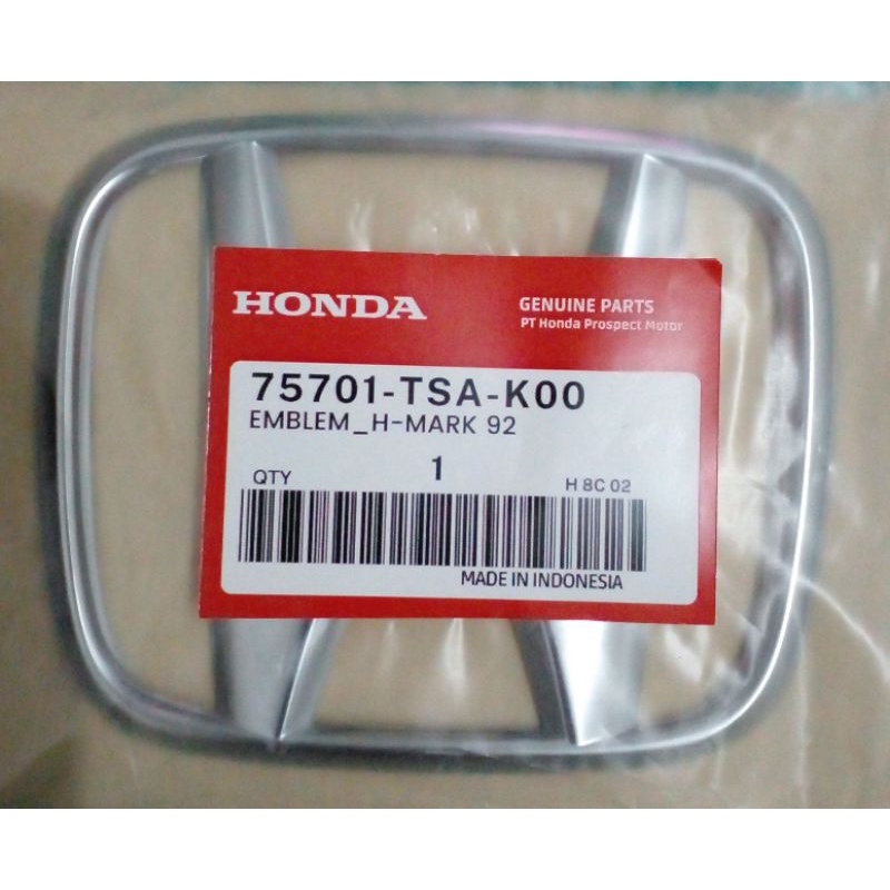 Logo H Belakang Honda BRIO Dan BRV 2015-2023 Original 75701 TSA K00