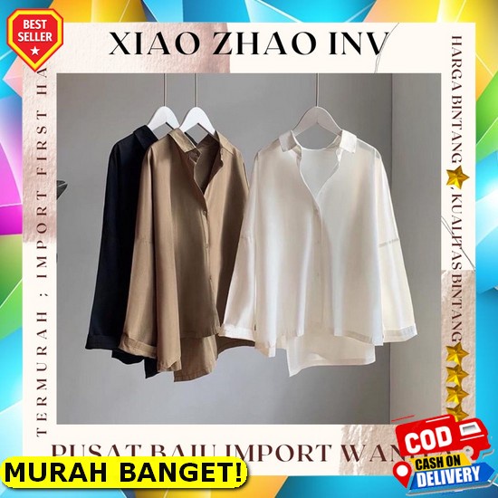 Kemeja Wanita Casual Kemeja Cewek Polos Kemeja Wanita Lengan Pendek Kemeja Wanita Kekinian Murah Ele