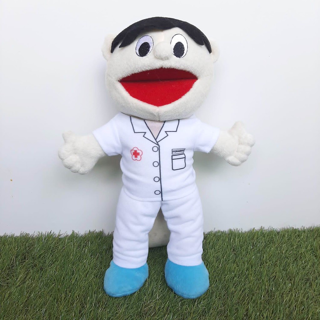 Boneka Tangan Muppet Profesi Perawat - Mulut Terbuka Bisa Gerak
