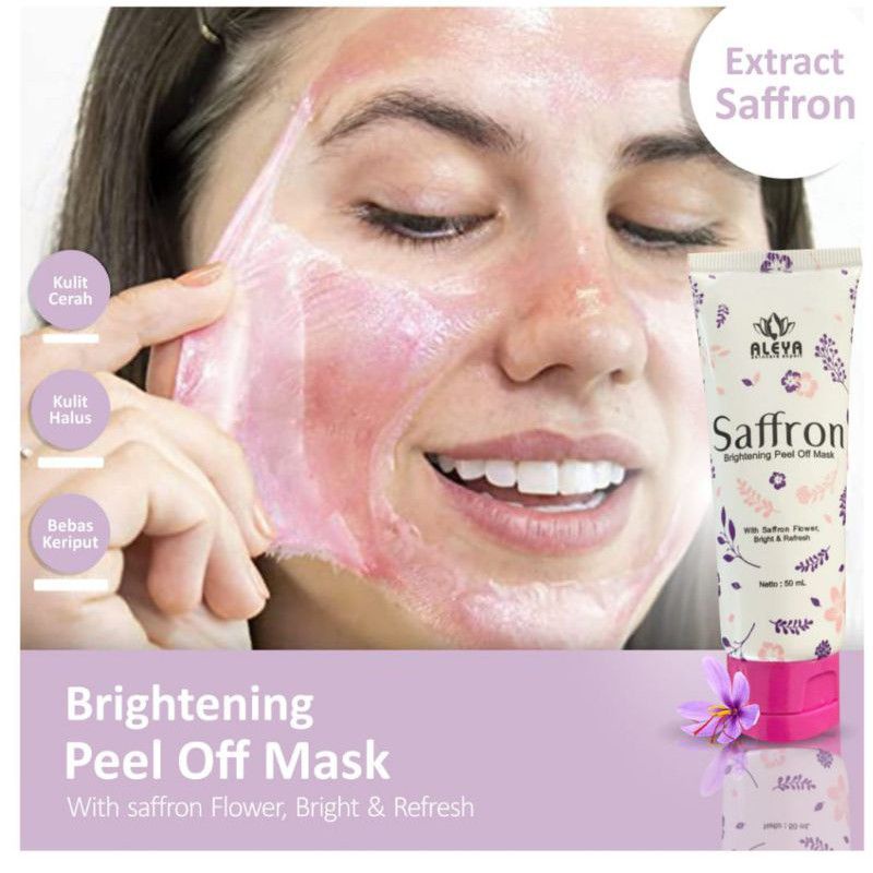 Masker Premium Peel Off Mask Saffron by Aleya Skincare Masker Glowing Masker Pemutih Wajah Bpom