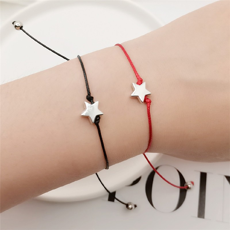 2 Pcs Gelang tali persahabatan anyaman krisan bunga matahari fashion wanita Korea pria couple bracelet daisy hitam