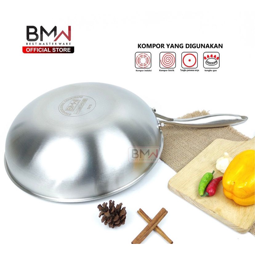 WAJAN STAINLESS / WAJAN TEFLON / PANCI ENAMEL / WAJAN ENAMEL ANTI LENGKET FREE PACKING BUBBLE FBL