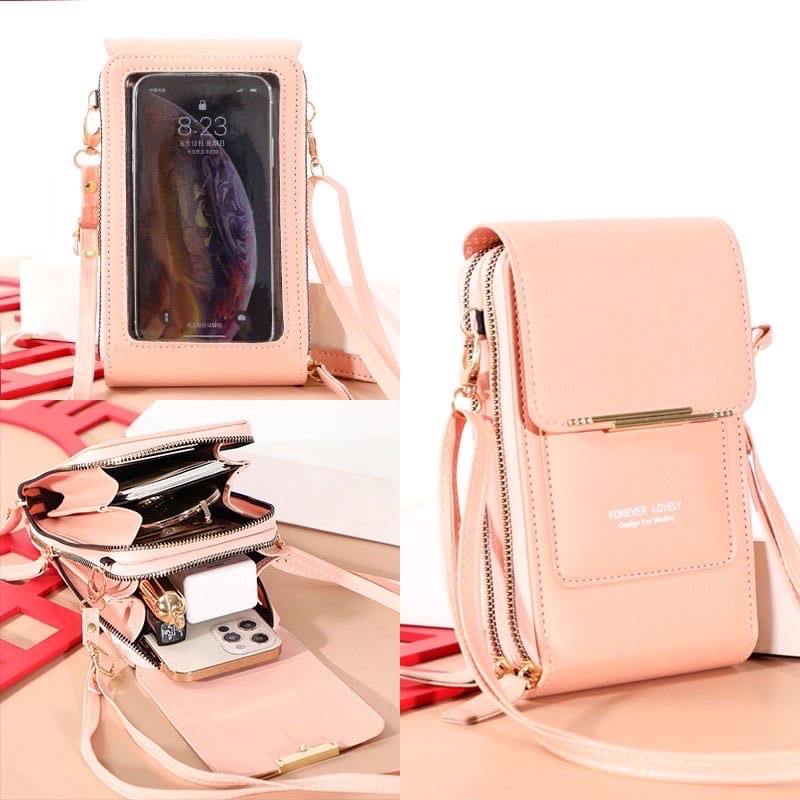 Tas hp touch screen Tas selempang wanita tas dompet multifungsi import kulit wanita tas kekinian 84 